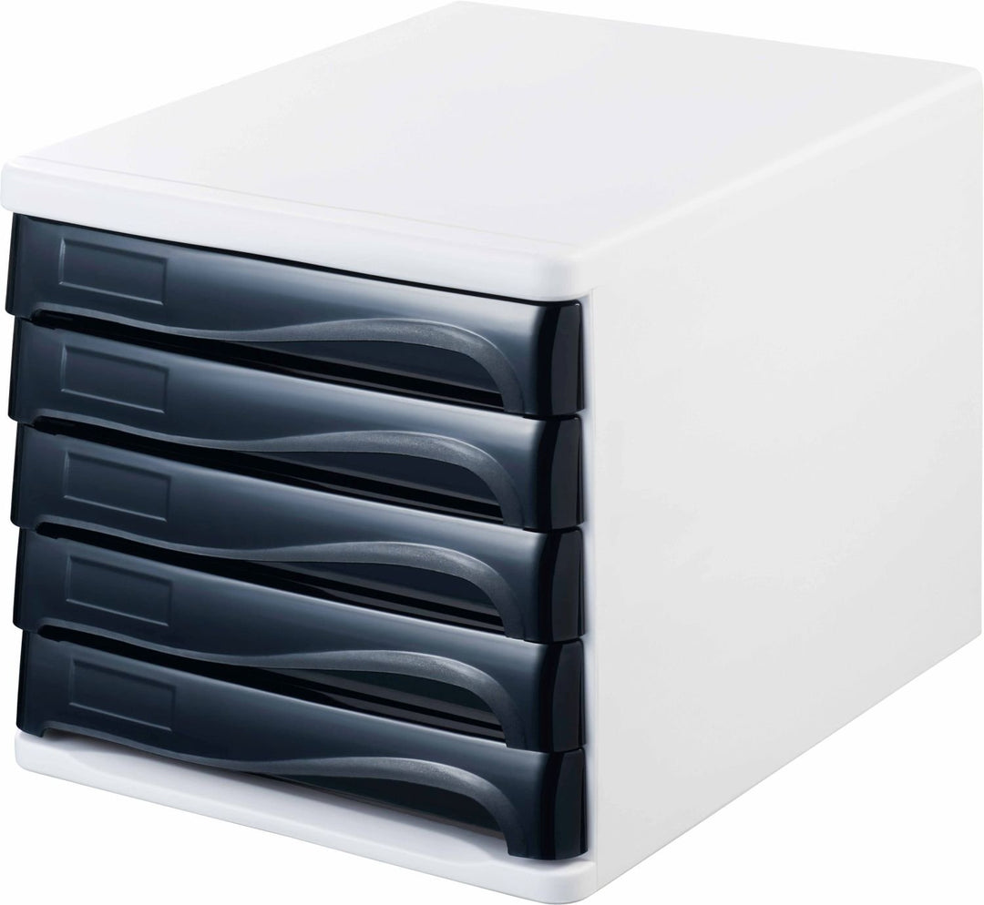 Helit H6129498 - Schubladenbox „the wave“, schwarz, Schwarz