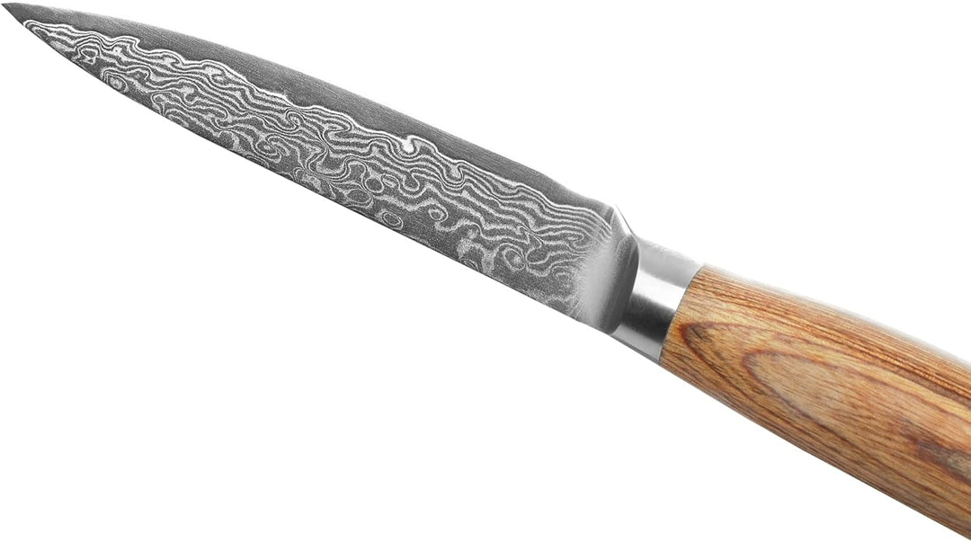 Wakoli EDIB Pro Allzweckmesser aus echtem Damaststahl (VG10 Kern) 12 cm Klinge – Scharf & ergonomisc