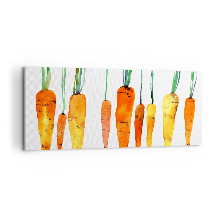Panorama Bilder auf Leinwand 100x40cm Leinwandbild mit Rahmen Karotte Gemüse Gross Wanddeko Bild Sch