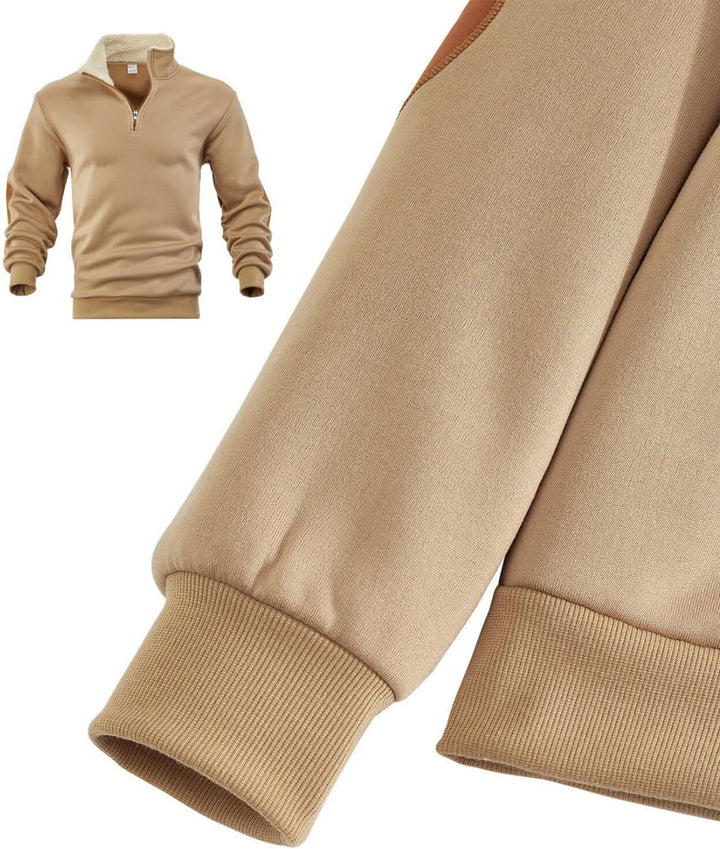 Soltice Herren Langarm Sweatshirt mit Brusttasche, Gestreifter Strickpullover mit Kragen, Meliert, W