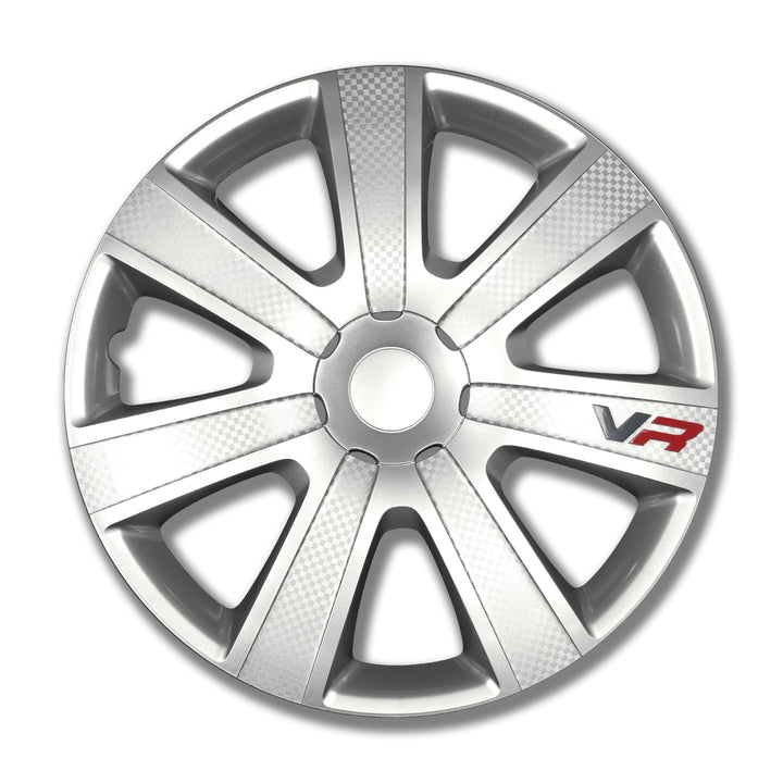 PETEX RB540215 Radzierblendenset VR Silber Grösse 15 Zoll Doppelt Lackiert ABS