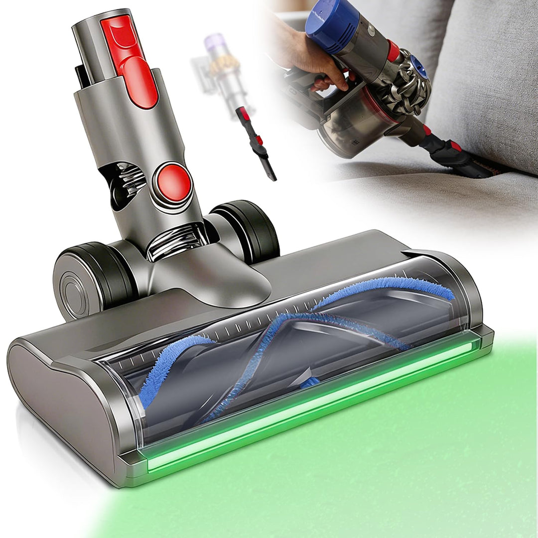 Bürste kompatibel für Dyson V8, V11, V10, V7, V15 mit LED-Staubdetektionslicht als 2in1 Set inklusiv