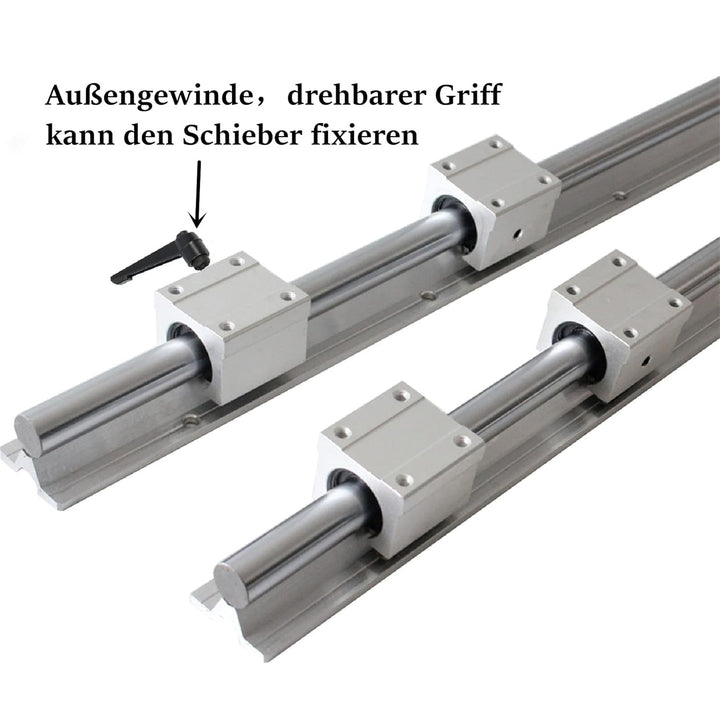 CNCYEAH 2Pcs SBR12 Linearführung 400mm mit Griffe, 2Pcs Gleitschiene Welle mit+4Pcs SBR12UU Linearwa