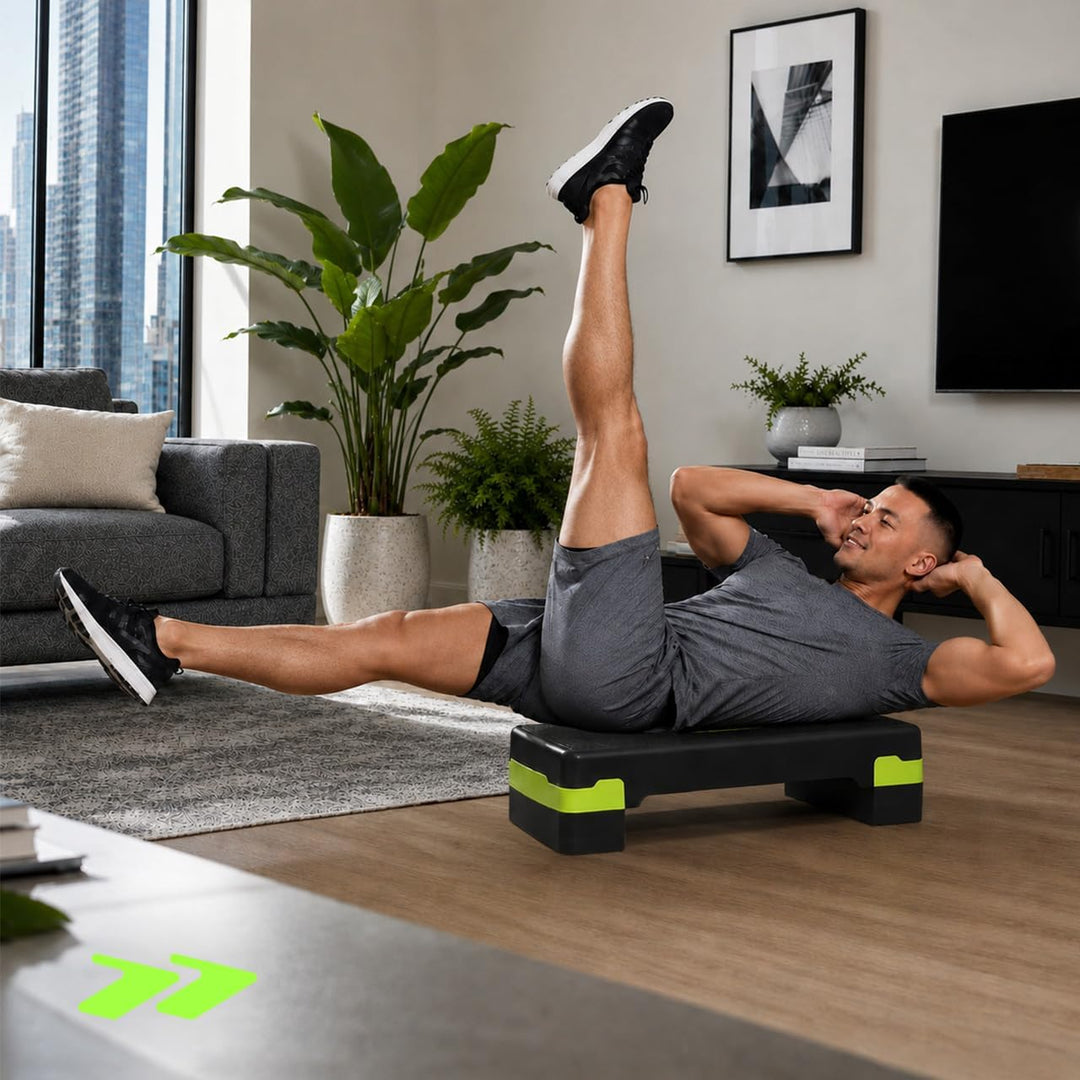 Stepper Fitness Aerobic Step 3 Stufen 10/15/20 cm, 120 kg 67 x 27 cm, Höhenverstellbares Steppbrett