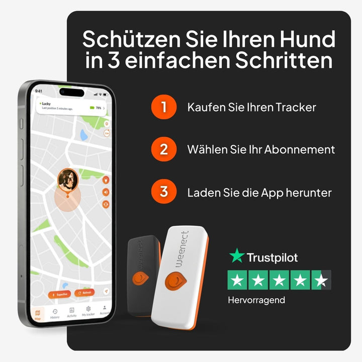 Weenect XS für Hunde - Mini GPS-Tracker für Hunde | GPS-Tracking in Echtzeit | Kleinstes Modell auf