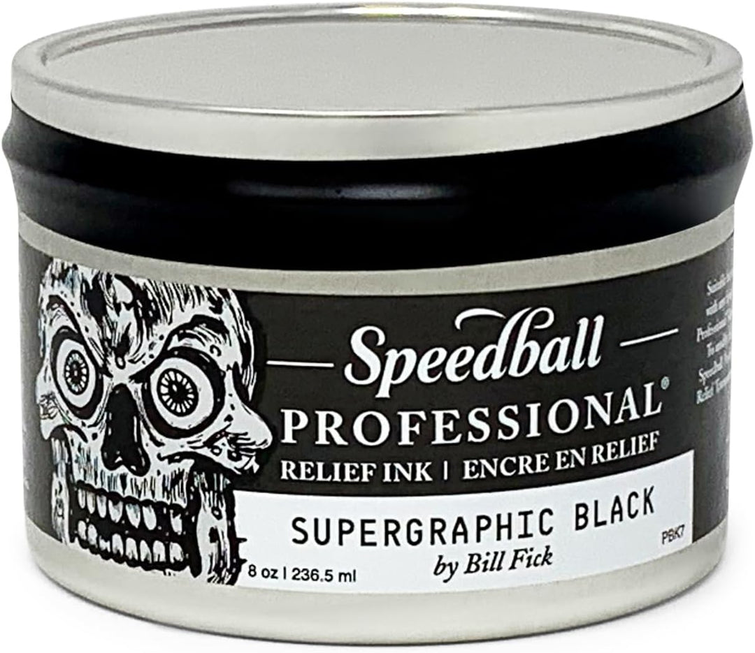 Speedball 3940 Professional Relief Ink Relieftinte, Supergraphic Schwarz, 8-Ounce Can 8-Ounce Can Su