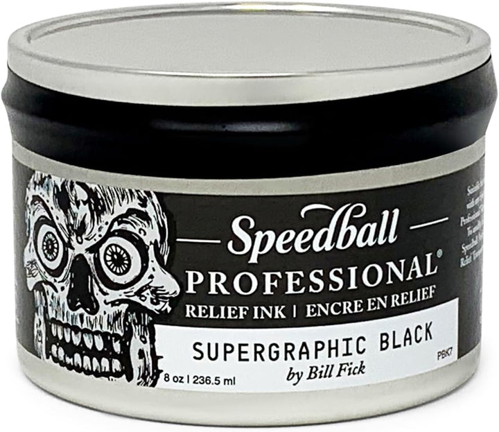 Speedball 3940 Professional Relief Ink Relieftinte, Supergraphic Schwarz, 8-Ounce Can 8-Ounce Can Su
