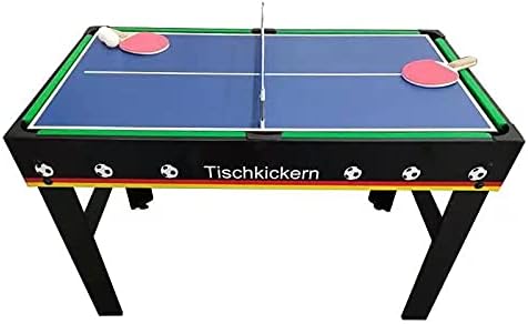 Izzy Tischkicker Multigame Spieletisch 4 in 1, inkl. komplettem Zubehör, Spieltisch mit Kickertisch,