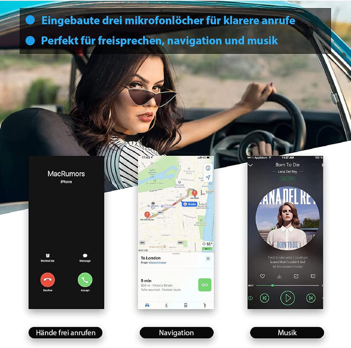 Aux Bluetooth 5.3 Adapter Stereoanlage, SONRU Bluetooth Empfänger Receiver Audio Adapter mit Aux 3.5