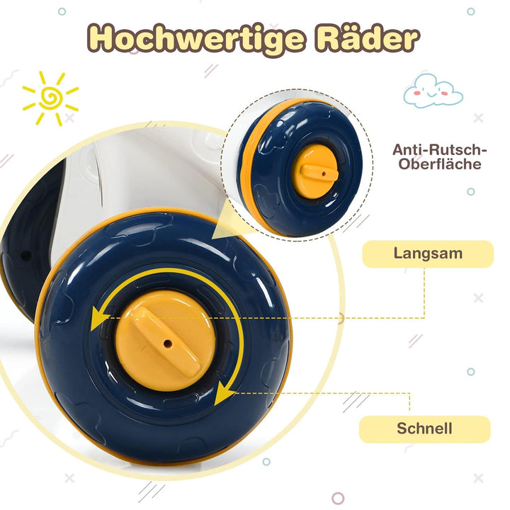DREAMADE 2 in 1 Lauflernhilfe, Kinder Laufrad mit Musik & Licht, Lauflernwagen mit rutschfesten Räde