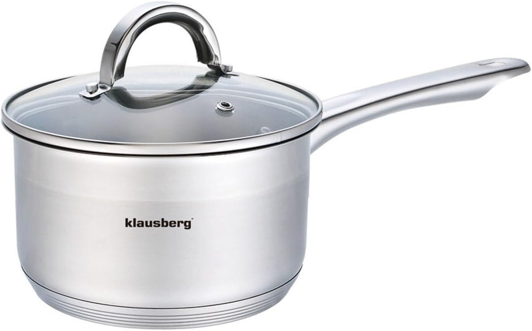Kochtopf mit Deckel und Griff 1.0 Liter 14cm kb-7132 Edelstahl 1,0 Liter, 1,0 Liter