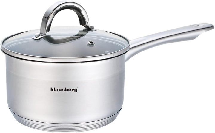 Kochtopf mit Deckel und Griff 1.0 Liter 14cm kb-7132 Edelstahl 1,0 Liter, 1,0 Liter