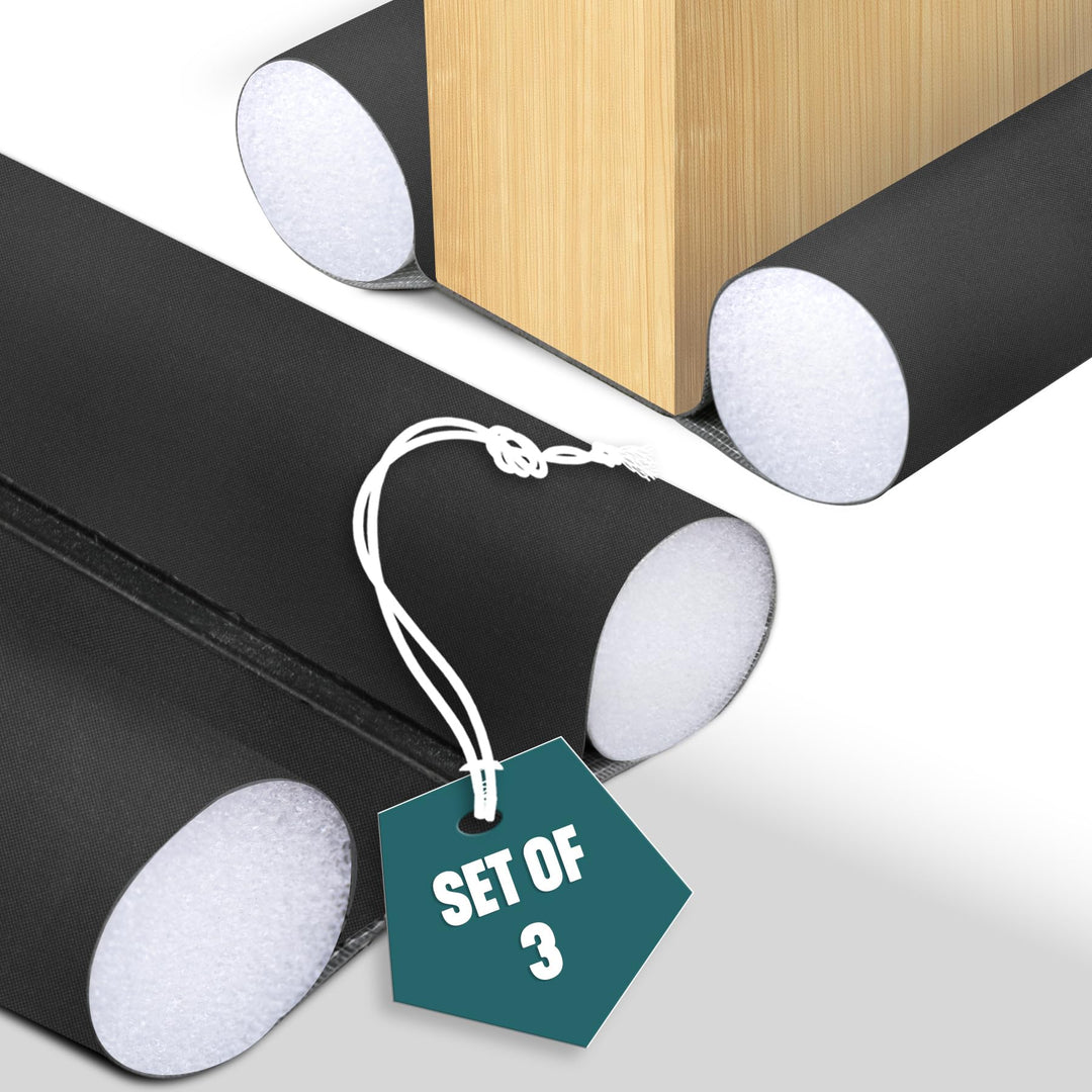 VOUNOT® 3er Set Zugluftstopper für Türen, Türdichtung unten mit Doppeldichtung, zuschneidbare Türbod