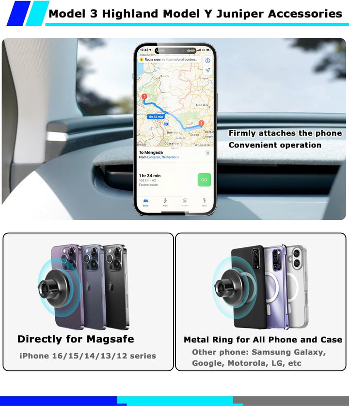 Auto Magnetische Handyhalterung für Tesla Model 3 Highland & Model Y Juniper 2026, MagSafe Autohalte