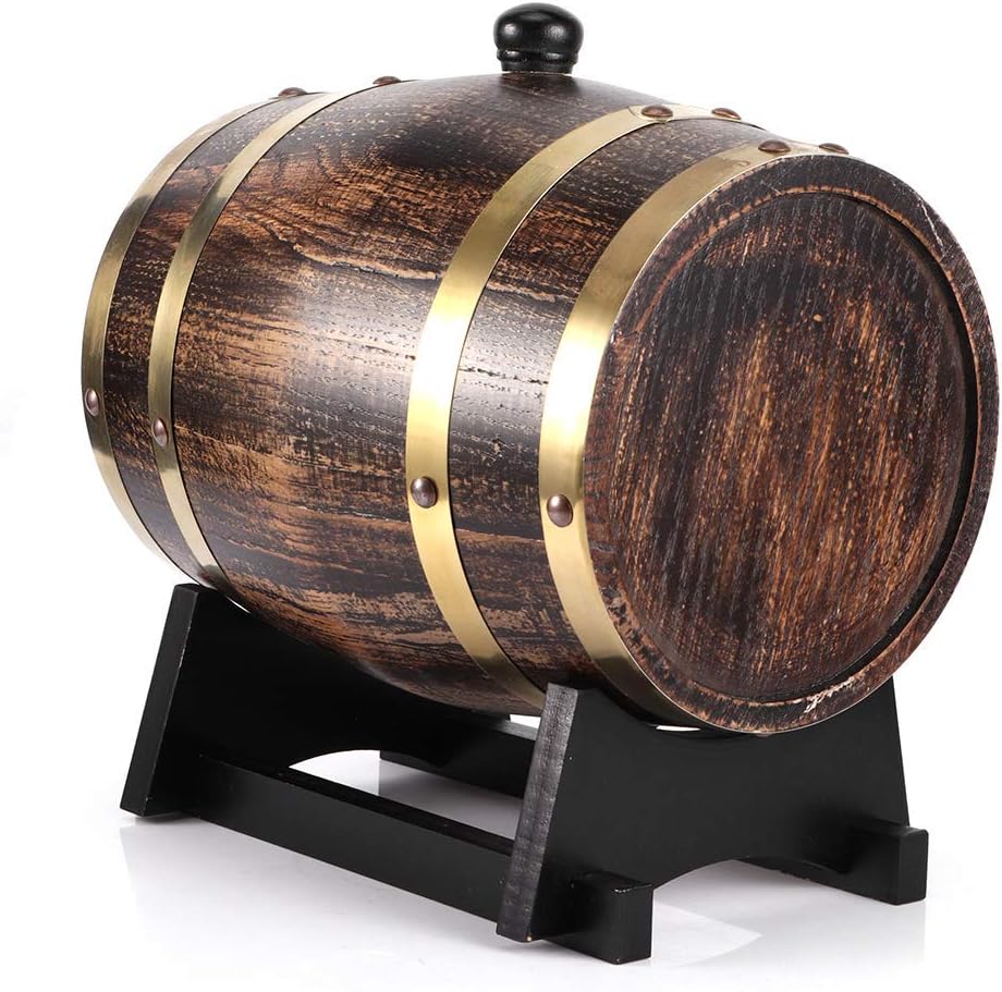3L Weinfass Fass Wein Eichenfass 30 x 19 x 25 cm Retro Style Eiche Wein Holzfass mit Bock Stopfen Za