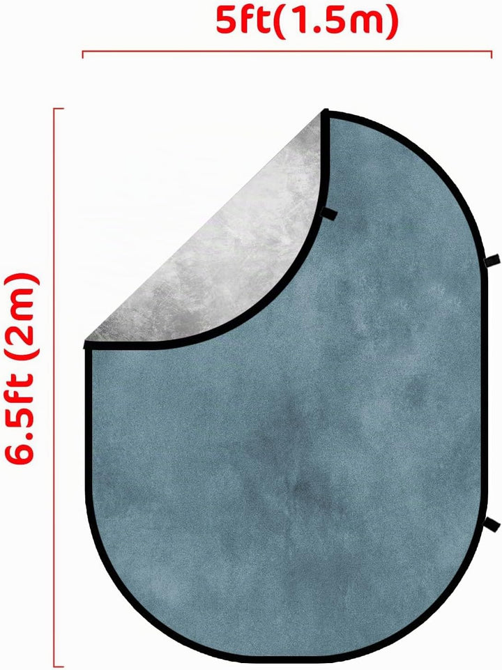 Kate 1.5x2m Grau Blau Walimex Falthintergrund Fotohintergrund Doppelseitiger Hintergrund Backdrop Ba