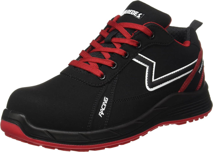 PAREDES Men's Alonso Industrial Shoe, Black and red, 6.5 UK