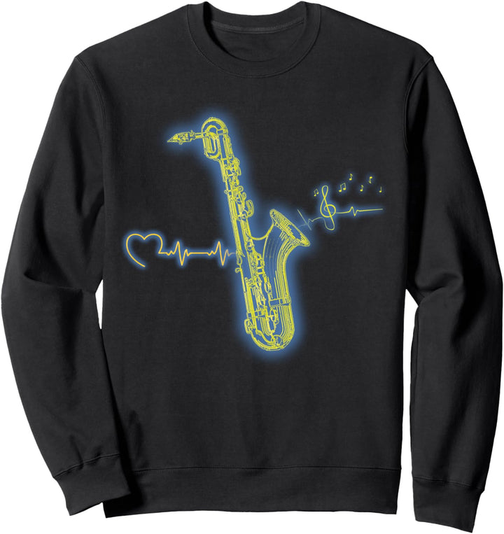 Saxophonisten Saxophonspieler Herzschlag Saxophon Sweatshirt