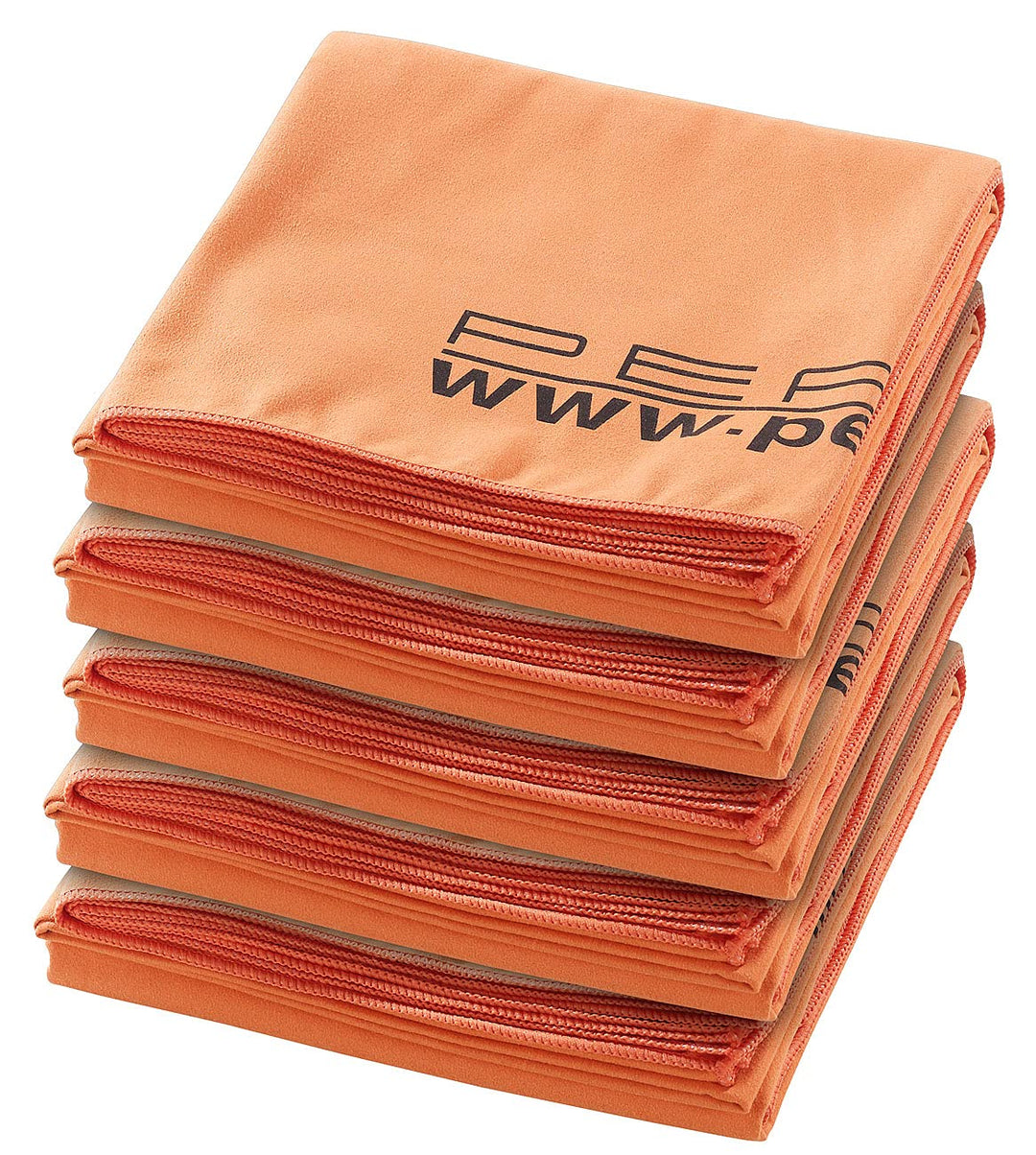 PEARL Microfleece Handtuch: 5er-Set extra-saugfähige Mikrofaser-Badetücher, 180 x 90 cm, orange (Sup