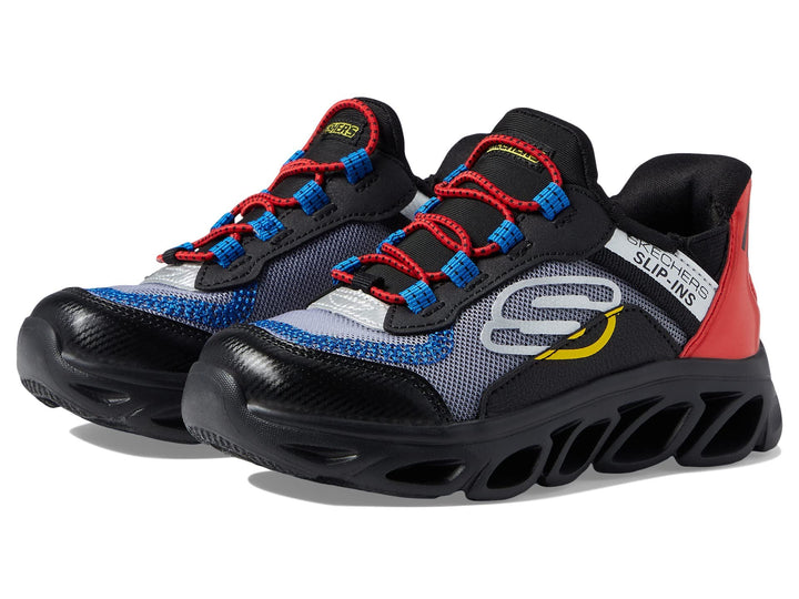 Skechers Jungen Flex Glide Sneaker 31 EU Black Gray Synthetic Multi Trim, 31 EU Black Gray Synthetic
