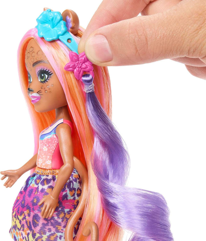Enchantimals Glam Party Deluxe Hair - Puppe mit Zemirah Zebra, Gillian Giraffe oder Charisse Cheetah