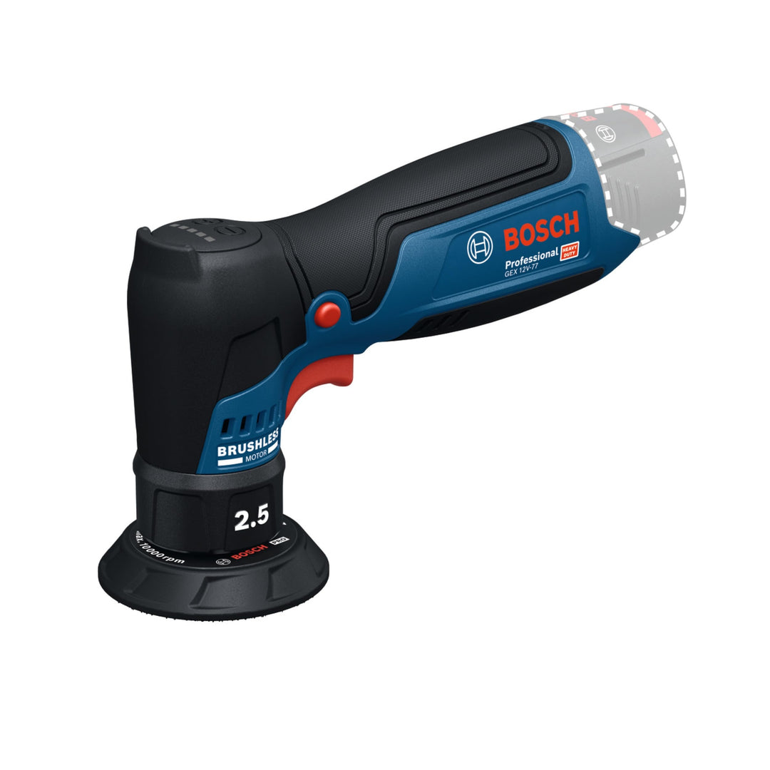 Bosch Professional 12V System Akku-Exzenterschleifer GEX 12V-77 (inkl. montiertem 77 mm Klett-Schlei