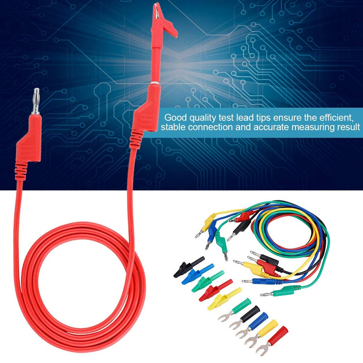 Testleitungssatz, 4 mm Bananen-Bananenstecker-Testleitungssatz für Multimeter-Krokodilklemmen und U-