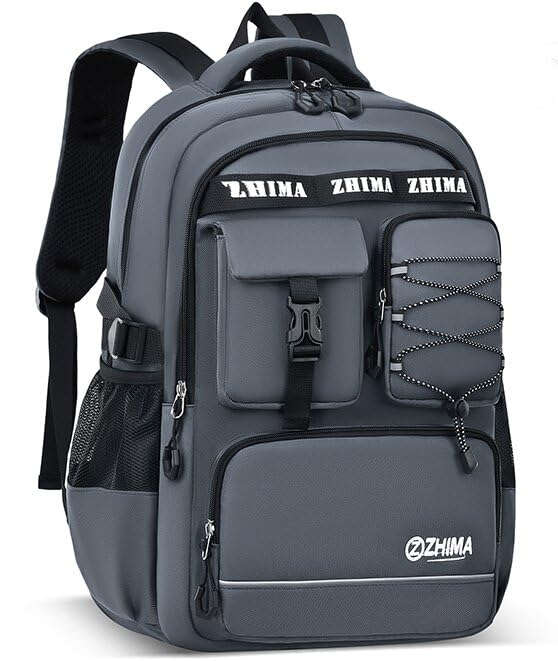Amythe Schulrucksack Jungen Teenager, Rucksack Schule Gymnasium Oberstufe Schulranzen mit Reflektore