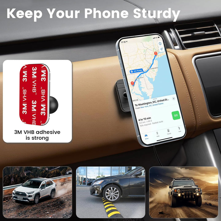 OHLPRO Magsafe Autohalterung mit Ladefunktion, 15W Schnellladegerät Magnetische Handyhalterung Auto