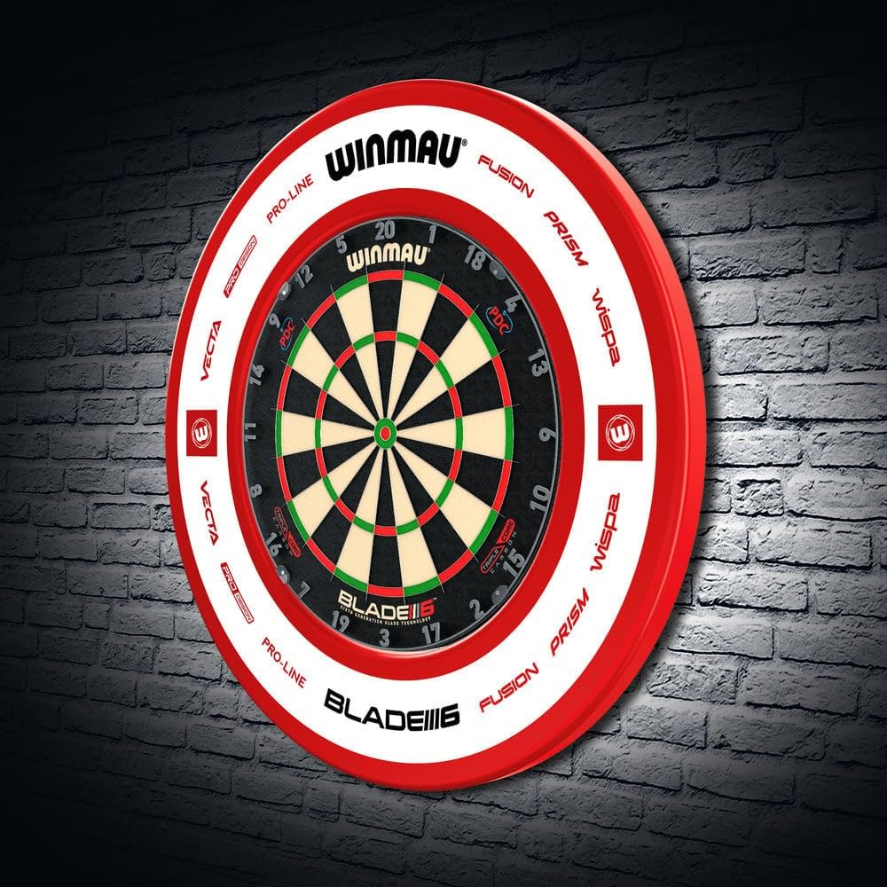 WINMAU Dartscheibe Schutzring – Pro Line 1.0 & 2.0 Rot, Blau, Schwarz & Weiss Dart Surround, Rot