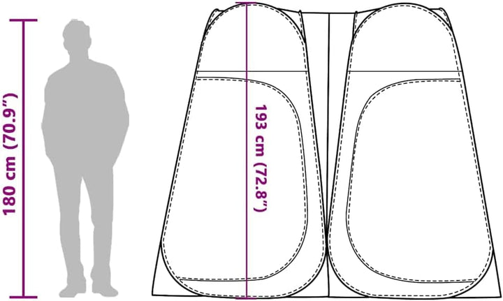 vidaXL Sichtschutzzelt Umkleidezelt Duschzelt Camping Zelt Pop-Up Wasserdicht Grau und Orange, Grau