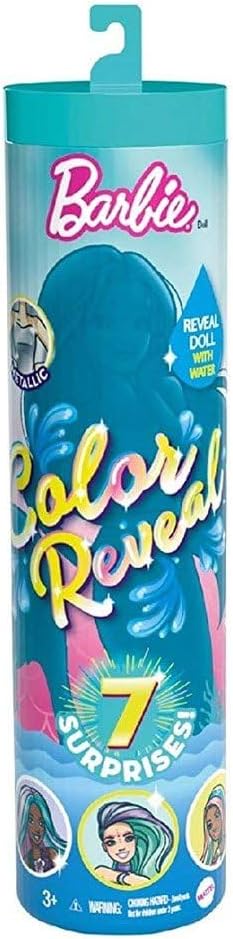 Barbie GTP43 - Color Reveal Puppe mit Enthüllungseffekt mit 1 Überraschungspuppe und 7 weiteren Über
