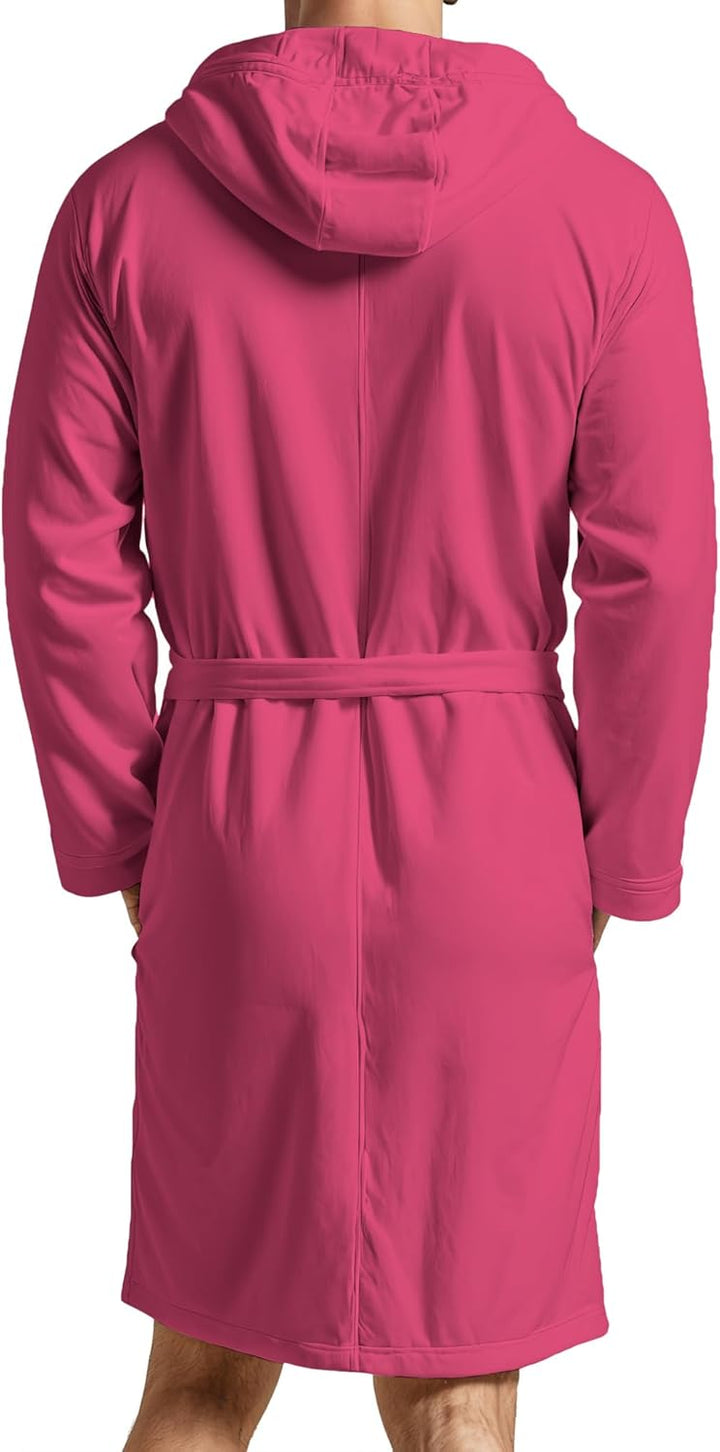 PETTI Artigiani Italiani - Unisex Bademantel, Weiss, One Size, Mikrofaser, Kapuze, Gürtel, Taschen,