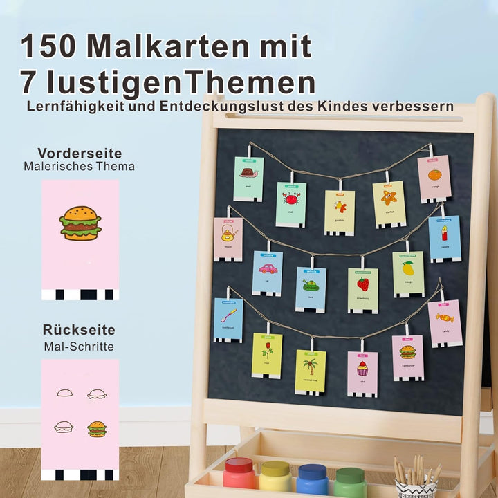 Zeichenroboter für Kinder Drawing Robot mit 150 Karten Interaction&17 Color Pens Malroboter für Kind