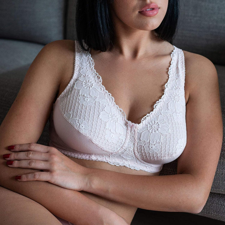 frugue Damen Kompressions BH nach Brust Op, mit Taschen 75B Rosa