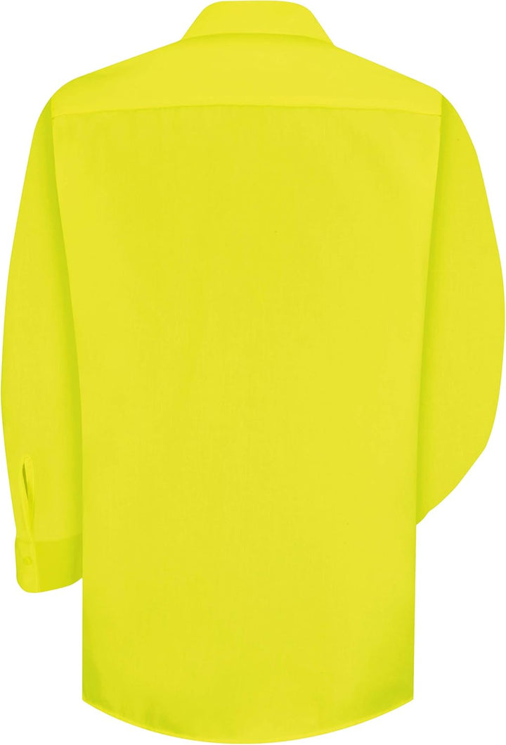 Red Kap Herren Men's Long Sleeve Enhanced Visibility Work Shirt Hemd XL Fluoreszierend Gelb/Grün, XL