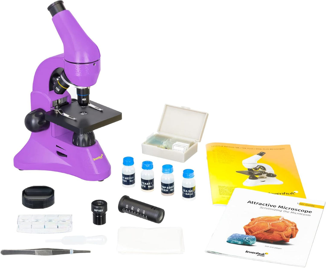 Levenhuk Rainbow 50L Plus Amethyst Wissenschafts- und Bildungsset mit Leistungsstarkem Mikroskop mit