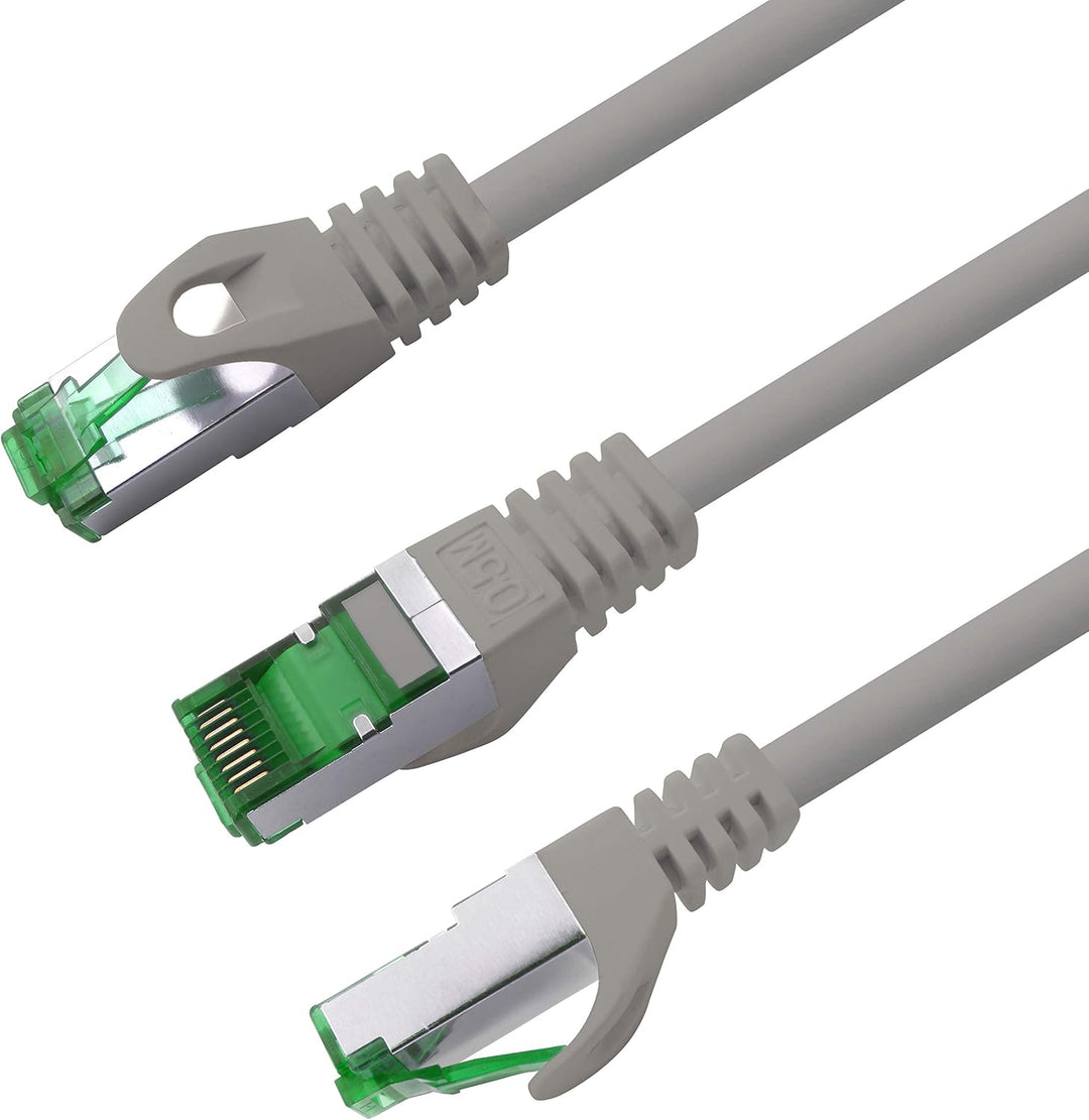 Cat7 Netzwerkkabel 2m - Grau - 10 Stück - Cat 7 Ethernetkabel Lankabel Lan 10Gbits Patchkabel Rj45 f