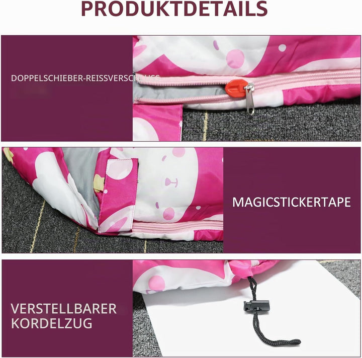 tuphen Kinder-Schlafsäcke – Camping-Schlafsäcke mit Tragetasche – kompakter Schlafsack zum Wandern,