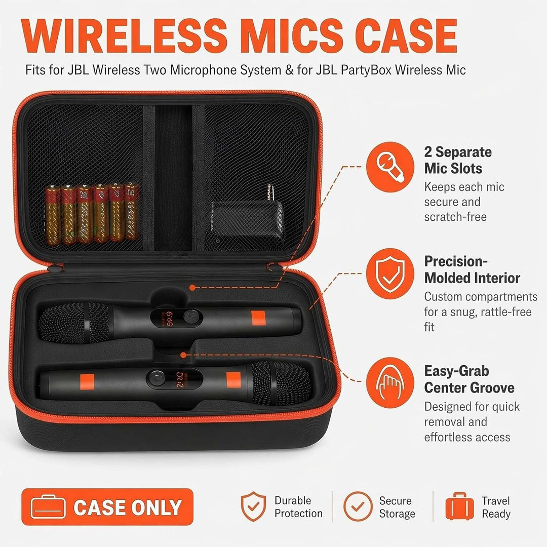 Tragetasche für kabelloses Mikrofon, kompatibel mit JBL Wireless Dual-Mikrofonsystem, Tasche für Han