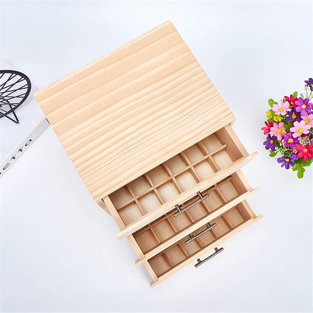 CHSEEO Ätherisches Öl Display Box Halter Organisator Aufbewahrungsbox 90 Löcher Holzbox Kann Nagella