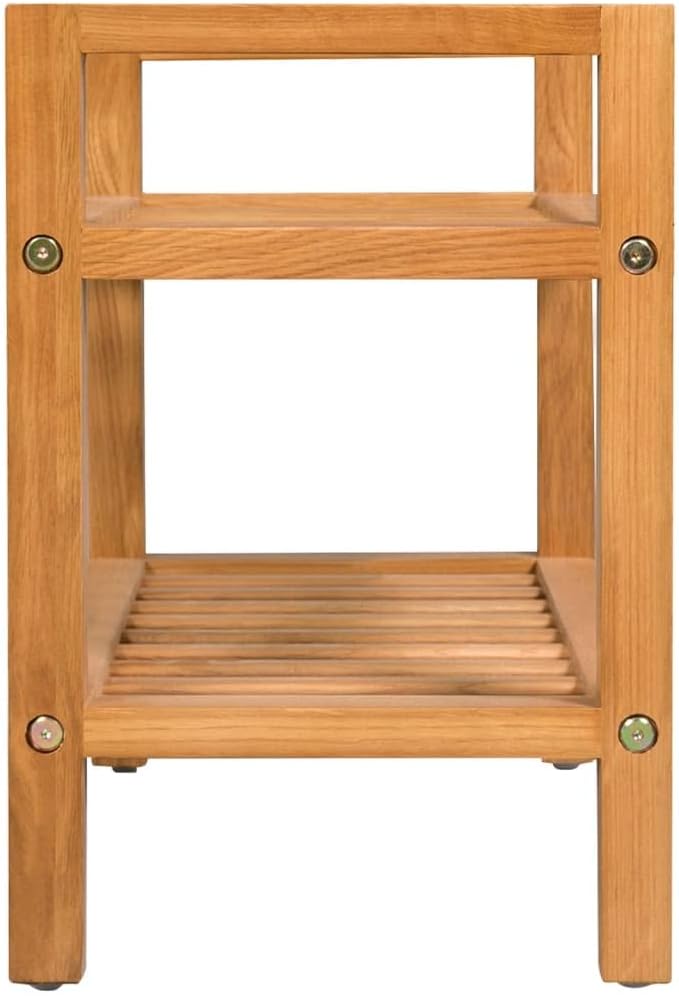vidaXL Schuhregal Schuhaufbewahrung mit 2 Etagen Eiche Massiv 50x27x40 cm Abmessungen: 49,5 x 27 x 4