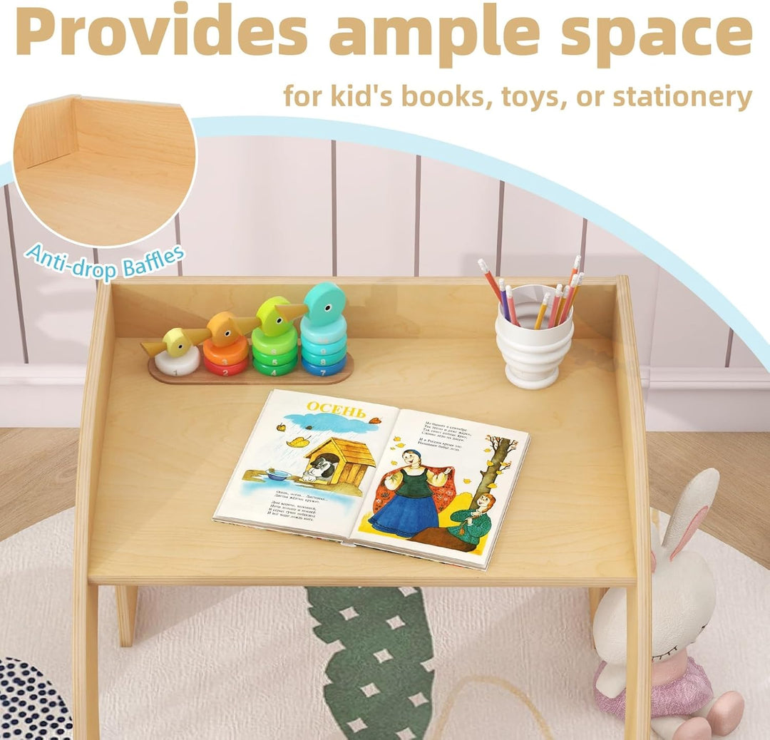 LIFEZEAL Kindertisch Set Holz, Kleiner Schreibtisch mit Stuhl für Kinder, Multifunktionaler Kinderle