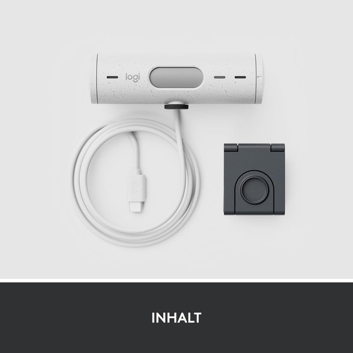 Logitech Brio 500 Full-HD-Webcam mit Auto-Lichtkorrektur, Zeigemodus, Doppelmikrofon + Rauschunterdr