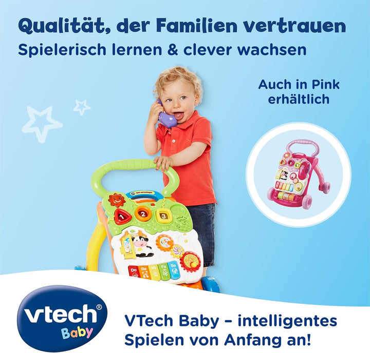 VTech Baby 80-077064 - Spiel und Laufwagen, Normalverpackung, Bunt-Grün/Orange