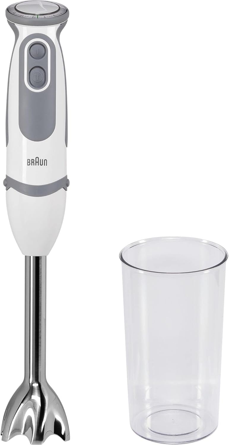 Braun Stabmixer MQ 5200WH - MultiQuick 5 Vario Pürierstab mit Edelstahl Mixfuss, 1000 Watt, inkl. 60