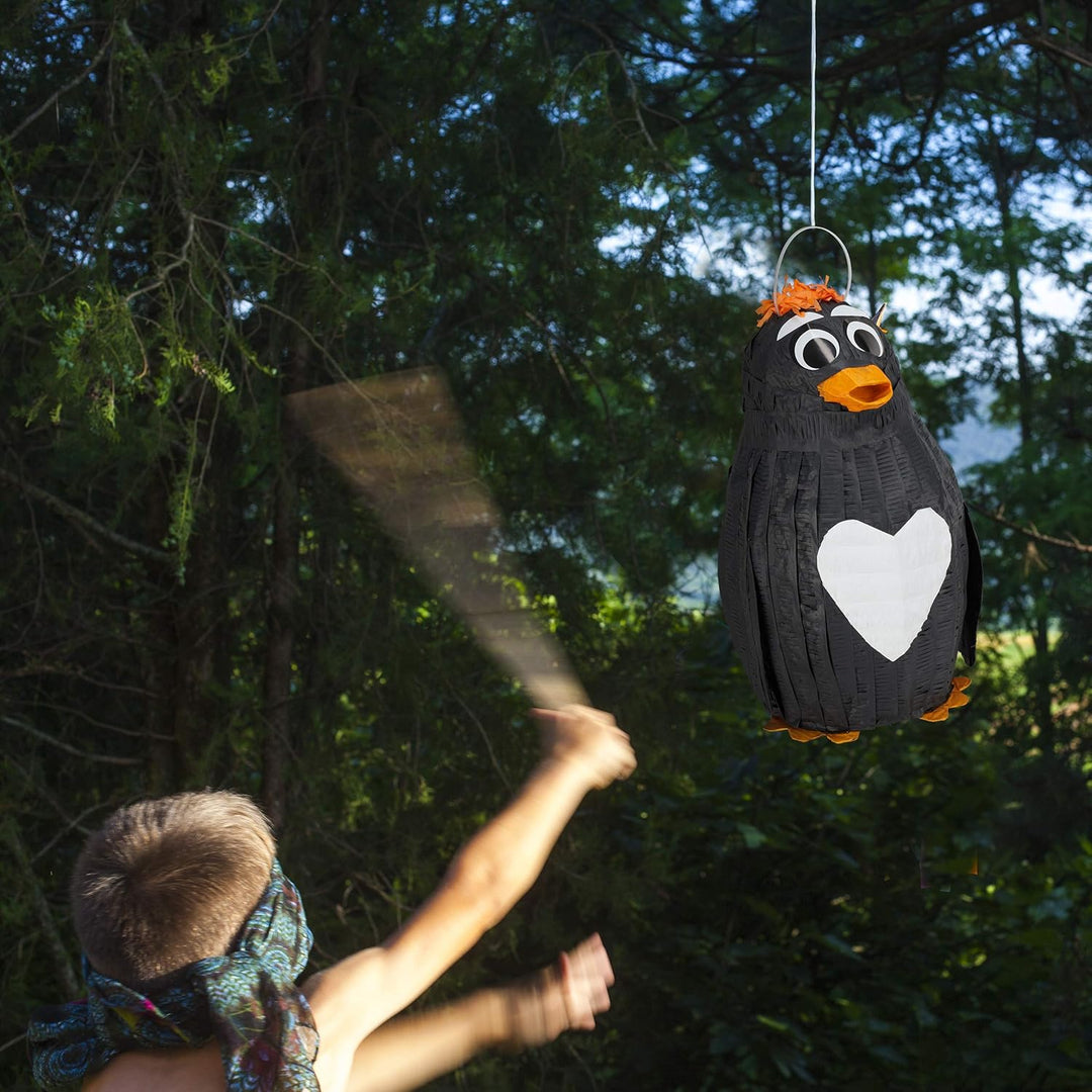 2 x Pinata Pinguin, zum Aufhängen, Kinder &amp; Erwachsene, Geburtstag, Piñata zum Befüllen, HxBxT 42 x