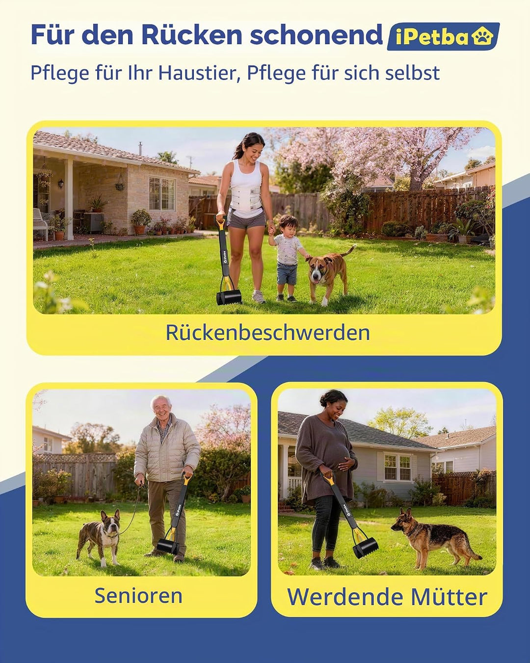 80 cm Grosser Hundekotschaufeln Langer Griff Hundekotsammler für Hunde und Katzen Faltbare Pooper Sc