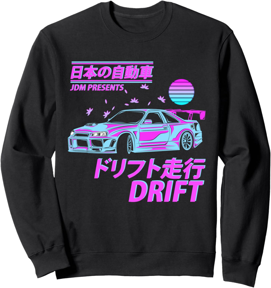 Vaporwave Japan JDM Car Vehicle Drift for Motor Race Lovers Sweatshirt
