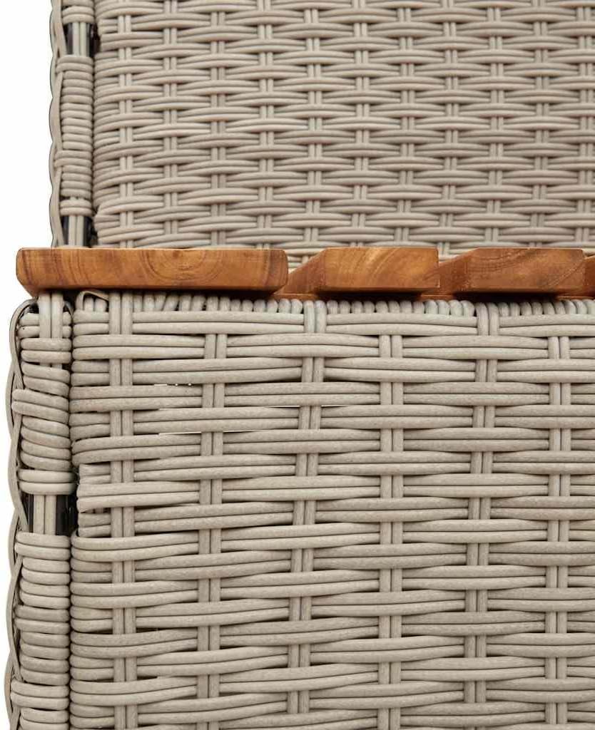 vidaXL Whirlpool-Stufen Hellgrau 100x50x50,5 cm Poly-Rattan und Akazie Hellgrau 100 x 50 x 50.5 cm,